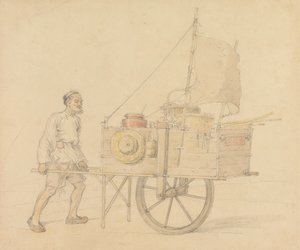 Kinesisk transportør med sin seilsett-barrow