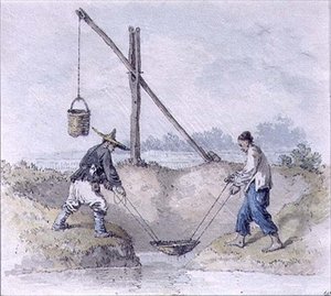 Kinesiske arbeidere som samler vann (akvarell) av William Alexander