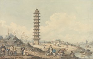 Byen Lin Tsin, Shantung, med utsikt over Canal Grande av William Alexander
