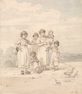 Gruppe engelske barn: Distant View of St. Paul's av William Alexander