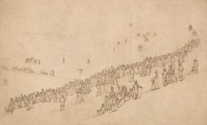 Studer til middag i Mote Park, Maidstone etter Royal Review of the Kentish Volunteers 1. august 1799 av William Alexander