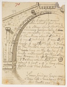 f.14 70 Studier av broer,  fra et album med 372 tegninger av landskap, kystlinjer, kostymer og hverdagsliv laget under Lord Macartneys ambassade til keiseren av Kina, mellom 1792 og 1794 (blyant og akvarell på papir) av William Alexander