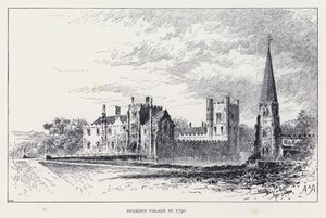 Buckden Palace i 1790 (gravering) av William Alexander Ansted