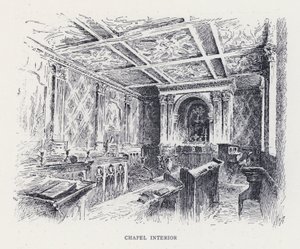 Kapellinteriør (gravering) av William Alexander Ansted