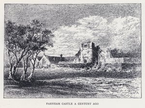 Farnham Castle for et århundre siden (gravering)