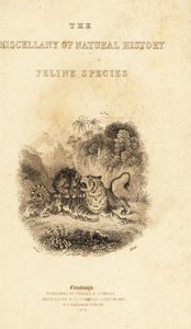 Tittelblad med vignett av en løve som angriper en tiger. ,1834 (gravering) av William Alexander Forbes
