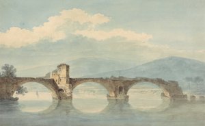 En bro over Arno (?) av William Alfred Delamotte