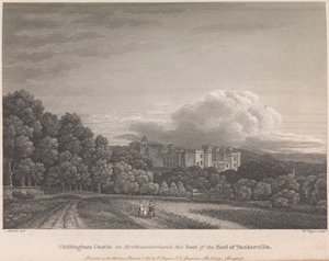 Chillingham Castle i Northumberland, The Seat of the Earl of Tankerville (utgitt av W. Angus): Plate 62; side 62 (bind 1)