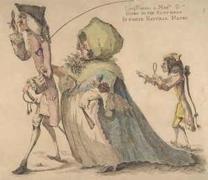 Long Thomas og Mad-le G-d går til Pantheon i deres naturlige masker, 1. mai 1773. av William Austin