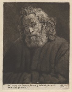 Gammel mann med langt skjegg, 1761.