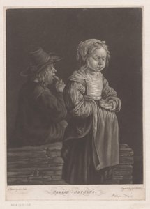 To foreldreløse barn med et stykke brød Parish Orphans (tittel på objekt)