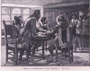 Arrestasjon av konspiratørene ved havfruen AD 1658 av William Barnes Wollen