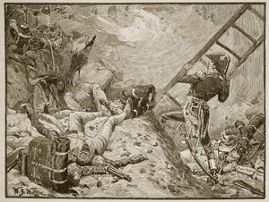 Marshal Lannes i Ratisbon, illustrasjon fra 'Cassell's Illustrated History of England' (sepiafoto) av William Barnes Wollen