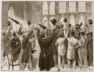 Meeting of Jingoes i Guildhall, London, 1878, illustrasjon fra 