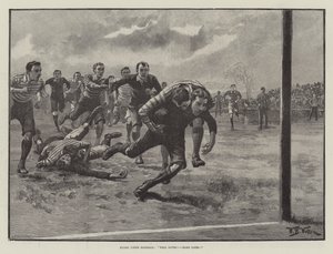 Rugby Union Football, godt reddet! Harde linjer! av William Barnes Wollen