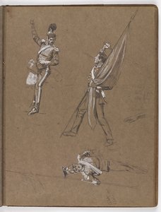 Studier til oljemaleriet, ?Flagget: Albuhera, 16. mai 1811? av William Barnes Wollen