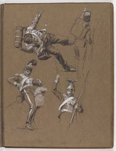 Studier til oljemaleriet, ?Flagget: Albuhera, 16. mai 1811? av William Barnes Wollen