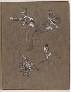 Studier til oljemaleriet, ?Flagget: Albuhera, 16. mai 1811? av William Barnes Wollen