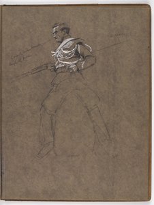Studie for oljemaleriet av William Barns Wollen, ?Flagget: Albuhera, 16. mai 1811? av William Barnes Wollen