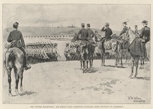 Høstmanøvrene, Sir Evelyn Wood inspiserer Highland Light Infantry ved Aldershot av William Barnes Wollen