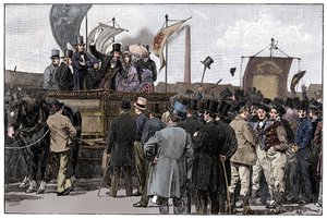 Chartist-demonstrasjonen på Kennington Common, 1848, 1900 av William Barnes Wollen