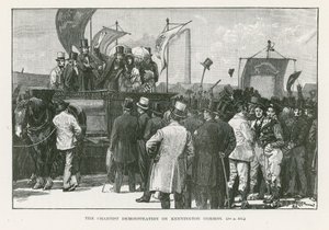Chartist-demonstrasjonen på Kennington Common, London av William Barnes Wollen