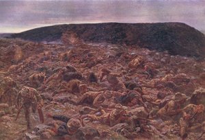 The Imperial Light Horse ved Waggon Hill 6. januar 1900, illustrasjon fra Cassells History of England, 1900-tallet av William Barnes Wollen