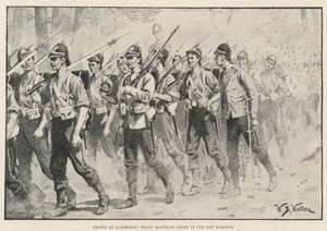 Tropper ved Aldershot, Heavy Marching Order in the Hot Weather av William Barnes Wollen