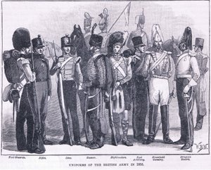 Uniformer fra den britiske hæren i 1855 e.Kr av William Barnes Wollen