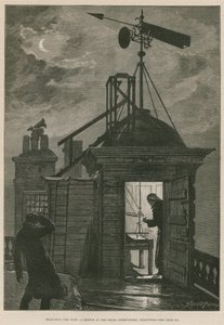 Måling av vinden; En skisse ved Royal Observatory, Greenwich (gravering) av William Bazett Murray