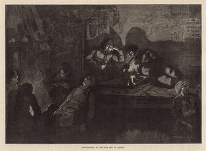 Opiumsrøyking i East End of London (gravering) av William Bazett Murray