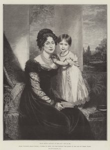 HKH Victoria Maria Louisa, hertuginne av Kent, og Hennes Majestet Dronningen i en alder av tre år av William Beechey