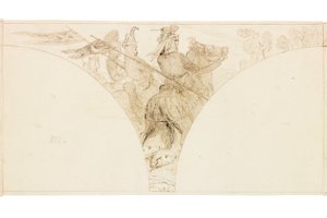 Skisse for veggmaleri i Wallington Hall (kroppsfarge) av William Bell Scott