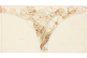 Skisse for veggmaleri i Wallington Hall (kroppsfarge) av William Bell Scott