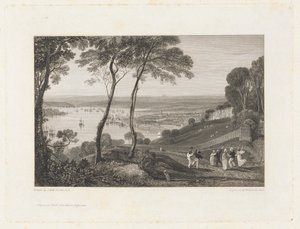 Plymouth Dock, fra Mount Edgecumbe av William Bernard Cooke