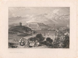 Plymouth fra Mount Batten av William Bernard Cooke