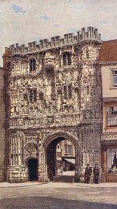Christ Church Gate, Canterbury (fargelitografi) av William Biscombe Gardner