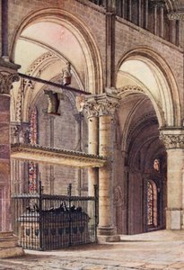 Edvard den svarte prinsens grav i Trinity Chapel, Canterbury-katedralen (fargelitografi) av William Biscombe Gardner