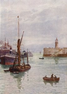 I Ramsgate havn (fargelitografi) av William Biscombe Gardner