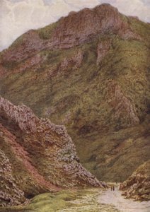 The Lion Rock i Winnats, mellom Castleton og Edale (farge litho) av William Biscombe Gardner