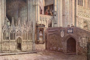 Martyrdøden, Canterbury-katedralen (fargelitografi) av William Biscombe Gardner