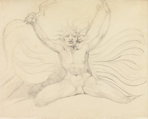 Albion som tvinger de fire zoasene til sine riktige oppgaver av William Blake