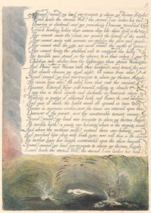 Amerika. En profeti, plate 11, lyd! Lyd! Mine høye krig-trompeter .... av William Blake