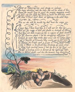 Amerika. A Prophecy, Plate 4, Stille som fortvilet kjærlighet.... av William Blake