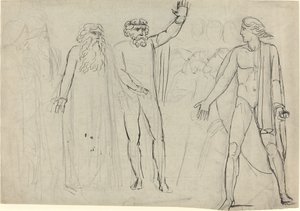 "Og Saul sa til David: Gå, og Herren være med deg" [recto] av William Blake