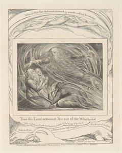 Jobs bok, plate 13, Herren svarer Job ut av virvelvinden av William Blake