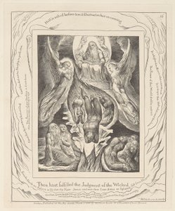 Jobs bok, plate 16, Satans fall av William Blake