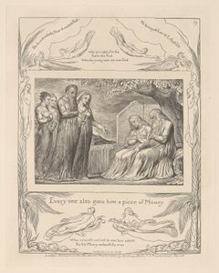 Jobs bok, Plate 19, Enhver ga ham også en del penger av William Blake