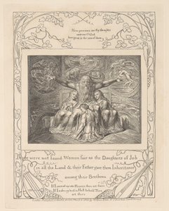 Jobs bok, plate 20, Job og hans døtre av William Blake