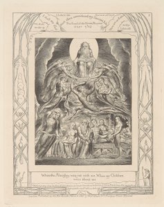 Jobs bok, plate 2, Satan foran Guds trone av William Blake